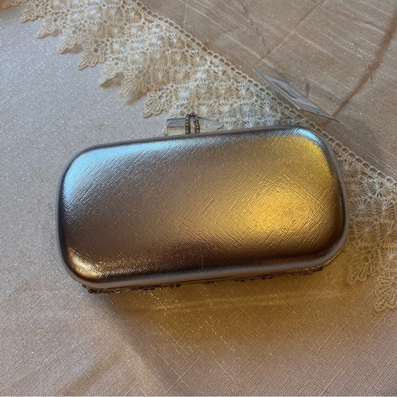 Nina Gelsey women’s Clutch bag | Silver/Blue Multi Glass Bead NWT - Picture 8 of 8